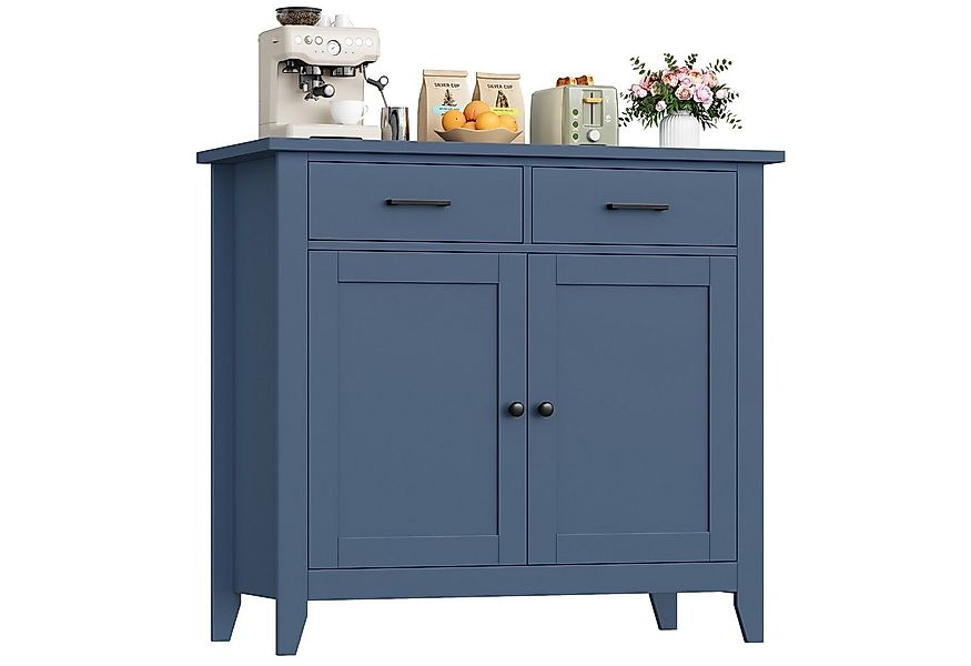 HOMECHO Buffet Sideboard Weiß Küchenschrank mit 2 Schubladen 2 Türen günstig online kaufen