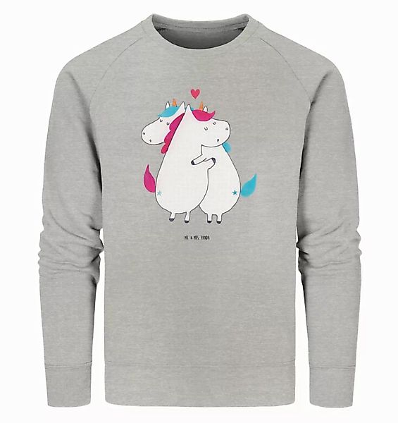 Mr. & Mrs. Panda Longpullover Größe XS Einhorn Mitteilung - Heather Grey - günstig online kaufen