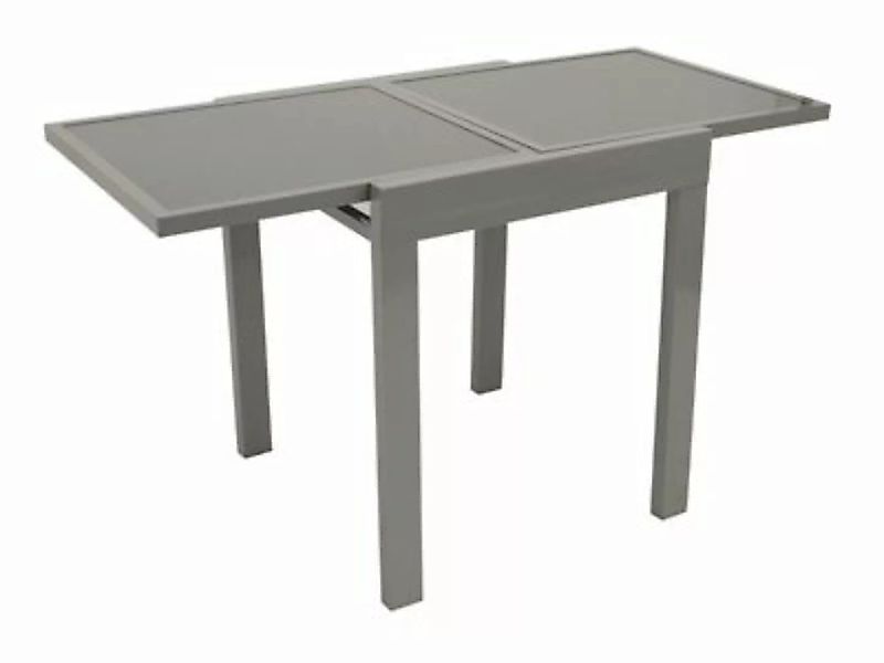 DEGAMO® Balkon-Ausziehtisch AMALFI 65/130x65cm, Aluminium + Glas grau günstig online kaufen