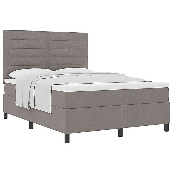 vidaXL Bett Boxspringbett mit Matratze Taupe 140x200 cm Stoff (1-tlg) günstig online kaufen