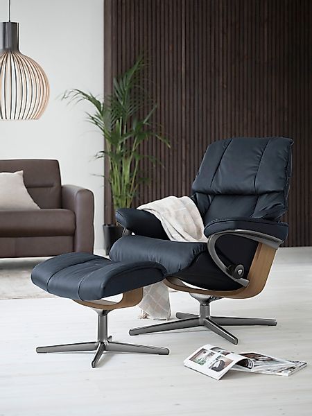 Stressless Relaxsessel "Reno" mit Cross Base, Größe S, M & L, Holzakzent Ei günstig online kaufen