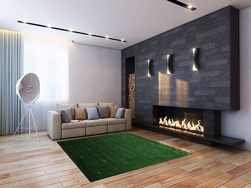 carpetfine Wollteppich "Gabbeh-Uni" quadratisch 15 mm Höhe reine Wolle, han günstig online kaufen