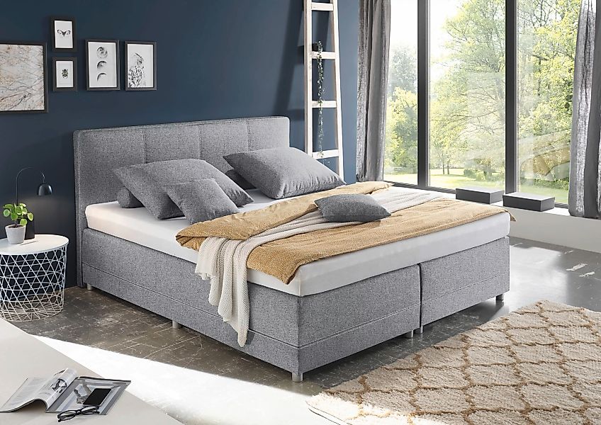 ED EXCITING DESIGN Boxspringbett "Luanda", wahlweise mit Matratze und Toppe günstig online kaufen