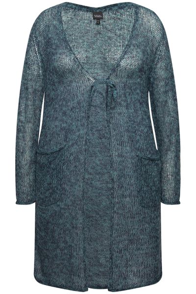 Ulla Popken Strickjacke Long-Strickjacke Bindeband V-Ausschnitt günstig online kaufen