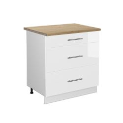 Vicco Unterschrank Fame-Line, Weiß Hochglanz/Weiß, 80 günstig online kaufen