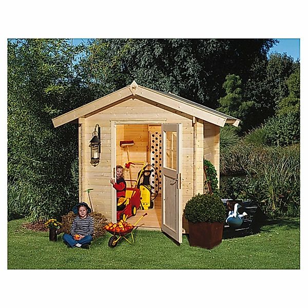 weka Gartenhaus Bregenz A, Satteldach, natur, Sockelmaß 200 x 200 cm günstig online kaufen