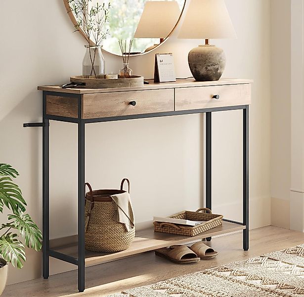 VASAGLE Konsolentisch, Flurtisch, Beistelltisch, Sofatisch mit 2 Schubladen günstig online kaufen