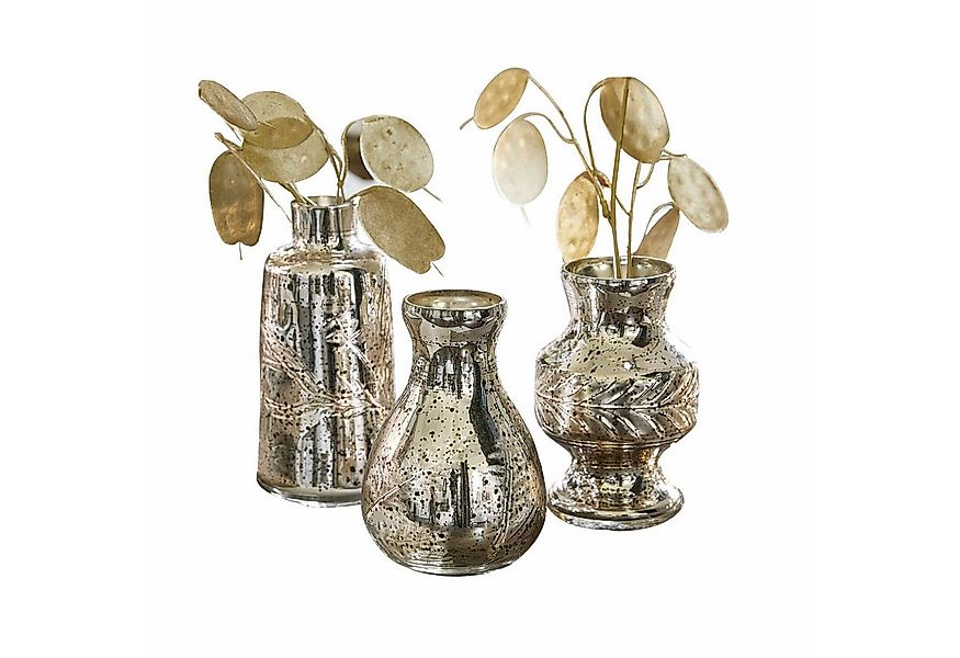 Mirabeau Tischvase Vase 3er Set Briolique antikchampagner günstig online kaufen