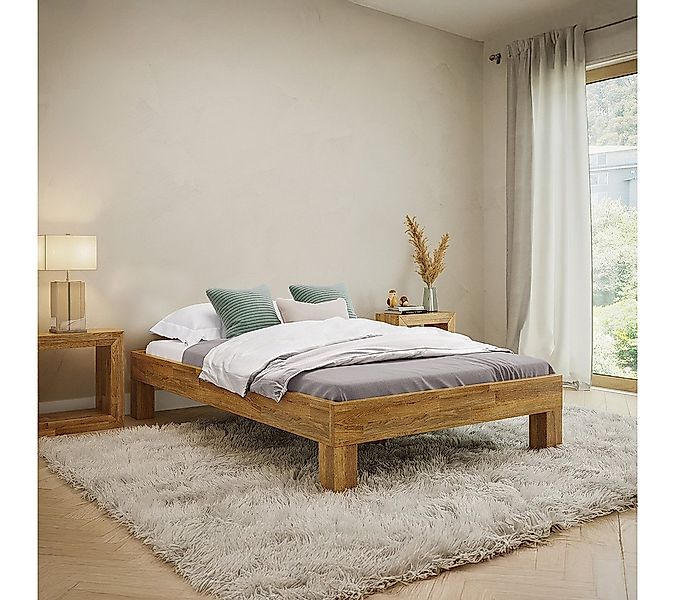 skølm Massivholzbett Floki aus Eiche, natur geölt, verfügbar in 120/140/160 günstig online kaufen