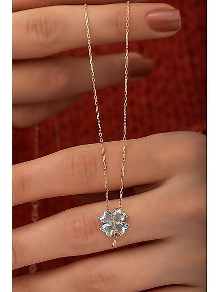 Nisan Ohrring-Set, 925 Silber Damen Halskette – Vierblättriges Kleeblatt mi günstig online kaufen