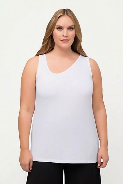 Ulla Popken Longtop Top Classic asymmetrischer V-Ausschnitt ärmellos günstig online kaufen