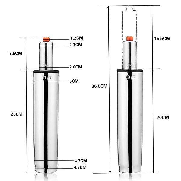 Deuba Drehstuhl, Gasdruckfeder 275 – 355mm günstig online kaufen