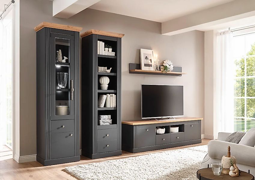 Home affaire Wohnwand "Westminster BESTSELLER" Set, Vitrine, Lowboard, Stan günstig online kaufen