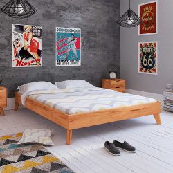 Massivholzbettgestell aus Kernbuche geölt Kopfteil günstig online kaufen