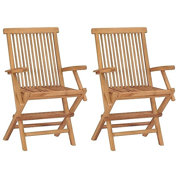 vidaXL Gartenstühle 2 Stk Klappbar Massivholz Teak 41999 günstig online kaufen