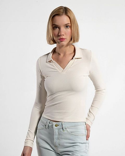 GORG Langarmbluse Damenbluse mit Rippenstruktur aus günstig online kaufen