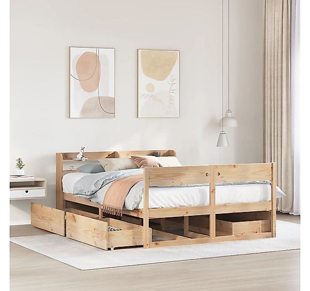 vidaXL Bett, Massivholzbett ohne Matratze 160x200 cm Kiefernholz günstig online kaufen