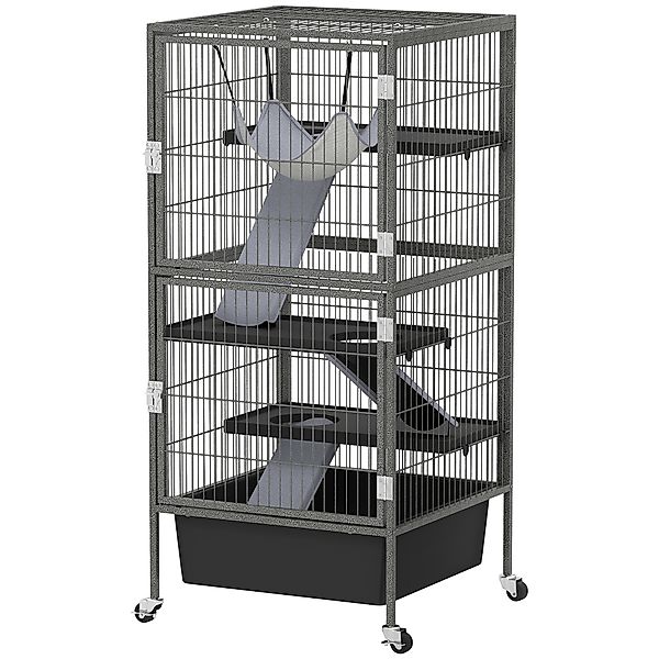 PawHut Käfig für Kleintiere mit 4 Ebenen, Kaninchen- und Frettchenstall mit günstig online kaufen