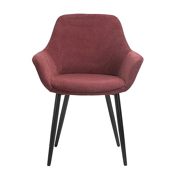 Polsterstuhl Esszimmer in Bordeaux Bezug aus Cord (2er Set) günstig online kaufen