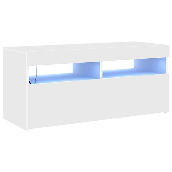 vidaXL TV-Schrank mit LED-Leuchten Weiß 90x35x40 cm 804382 günstig online kaufen