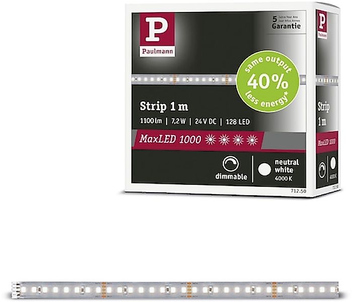 Paulmann LED-Streifen »MaxLED 1000 LED Strip Neutralweiß Einzelstripe« günstig online kaufen