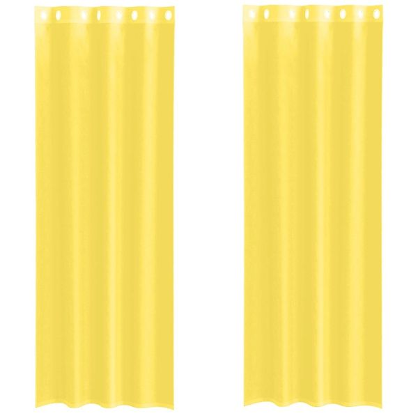 vidaXL Voile Vorhänge mit Ösen 2 Stk Gelb 4102135 günstig online kaufen