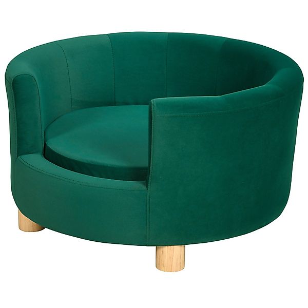 PawHut Tierbett Hundebett mit Holzbein, Polyester, Grün 65 x 64 x 37 cm günstig online kaufen