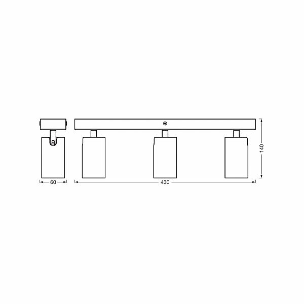 OSRAM Deckenstrahler OCTAGON schwarz 3-flg. GU10-LED 927 dim günstig online kaufen