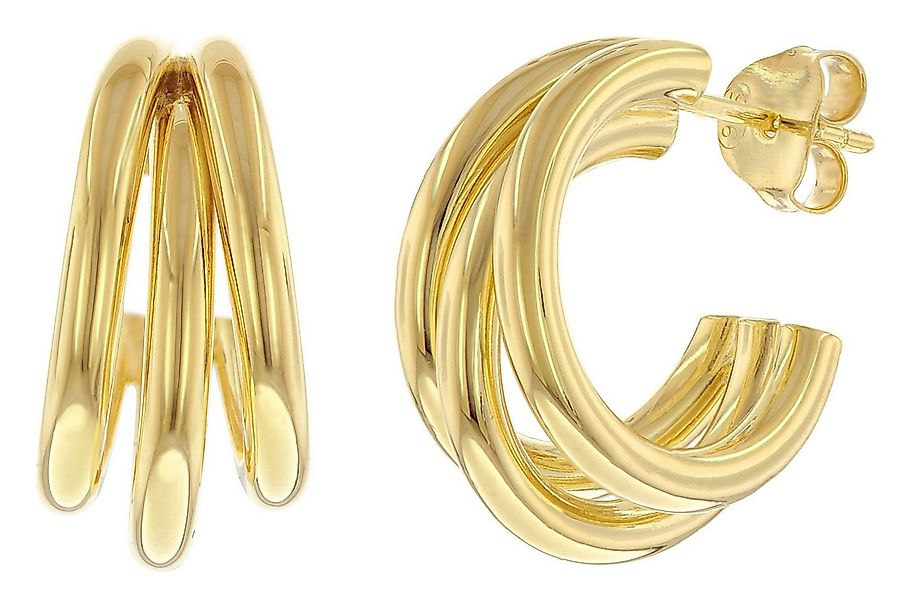 trendor Paar Creolen Halb-Creolen 925 Silber Vergoldet Steck⌀ 20 mm günstig online kaufen