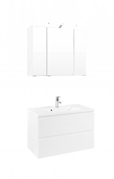 Waschtisch-Set 80 Cardiff inkl LED Beleuchtung von Held Möbel Weiß günstig online kaufen