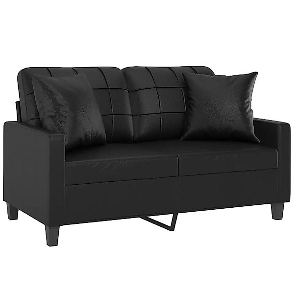 vidaXL 2-Sitzer-Sofa mit Zierkissen Schwarz 120 cm Kunstleder 3200798 günstig online kaufen