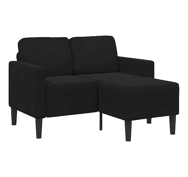 vidaXL Sofa 2-Sitzer-Sofa mit Chaiselongue L-förmig Schwarz 125 cm Samt, 1 günstig online kaufen