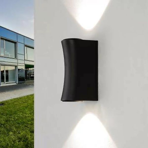 LED Wandlampe AALBORG außen Up Down Design Schwarz günstig online kaufen