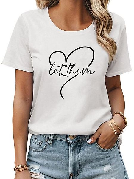 PYL Rundhalsshirt Damen Sommershirt Kurzarm mit Liebe Ausgefallene Tees Beq günstig online kaufen