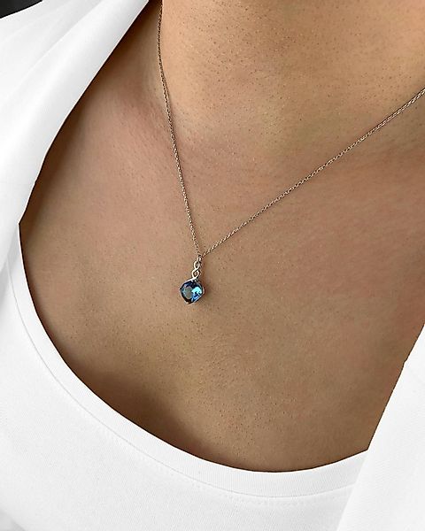 DANIEL CLIFFORD Kette mit Anhänger 'Hope' Damen Halskette Silber 925 blauer günstig online kaufen