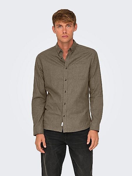 ONLY & SONS Langarmhemd ONSROAD LIFE REG MELANGE LS SHIRT NOOS günstig online kaufen