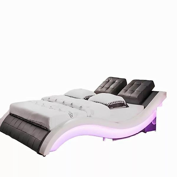 JVmoebel Bett Luxus Bett Design Betten Digital LED Schlafzimmer Möbel Leder günstig online kaufen