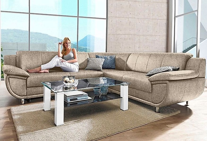 TRENDMANUFAKTUR Ecksofa »Rondo wahlweise mit Schlaffunktion, bequeme Armleh günstig online kaufen