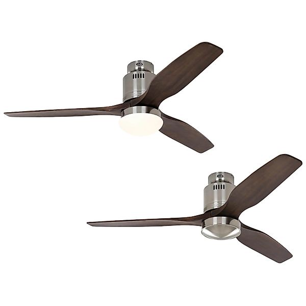 CASAFAN Energiespar Deckenventilator Aerodynamix Eco 132 cm Chrom Gebürstet günstig online kaufen