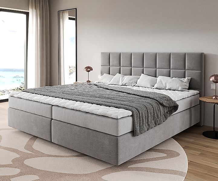 DELIFE Boxspringbett Dream-Fine, Mikrofaser Anthrazit Vintage 200x200 cm Bo günstig online kaufen