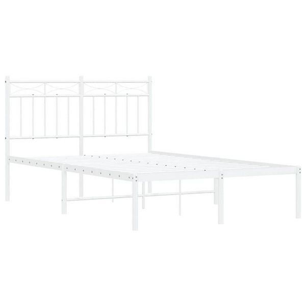 vidaXL Bettgestell Bettrahmen mit Kopfteil Metall Weiß 120x200 cm Bett Bett günstig online kaufen