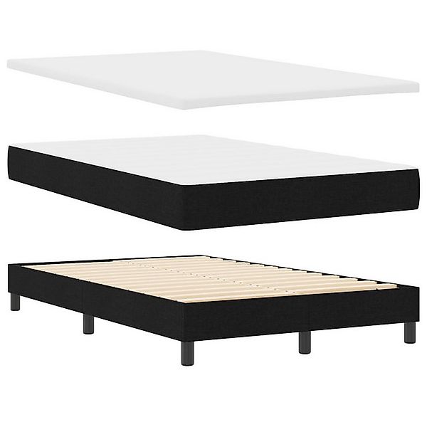 vidaXL Bett Boxspringbett mit Matratze & Bank Schwarz 120x200 cm Stoff (2-t günstig online kaufen