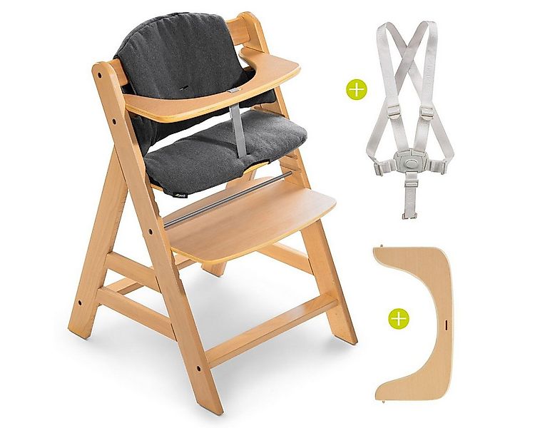 Hauck Hochstuhl Alpha Plus Natur (Set), Mitwachsender Holz Baby Kinderhochs günstig online kaufen