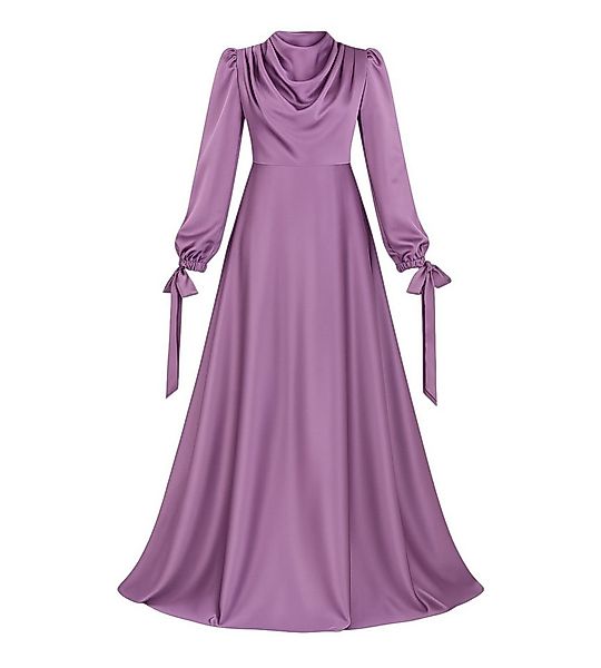 fashionshowcase Abendkleid Damen - Elegantes Kleid aus Satin - Langärmliges günstig online kaufen