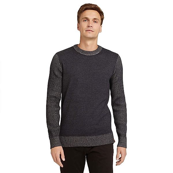 Tom Tailor 1028740 Pullover 2XL Black Grey Melange günstig online kaufen