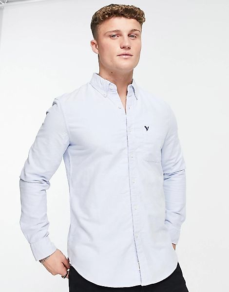 American Eagle – Oxford-Hemd in Hellblau mit schmalem Schnitt, Button-Down- günstig online kaufen
