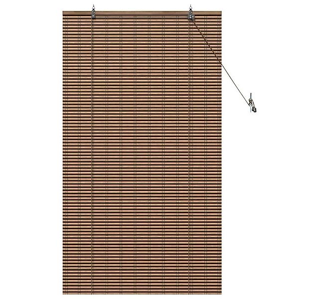 vidaXL Jalousie Fensterjalousie mit Vorhängen Braun 90 x 160 cm Bambus günstig online kaufen
