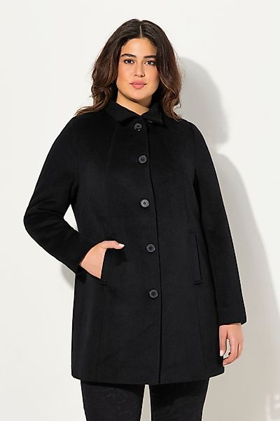Ulla Popken Wollmantel Kurzmantel Wollmix Stehkragen günstig online kaufen