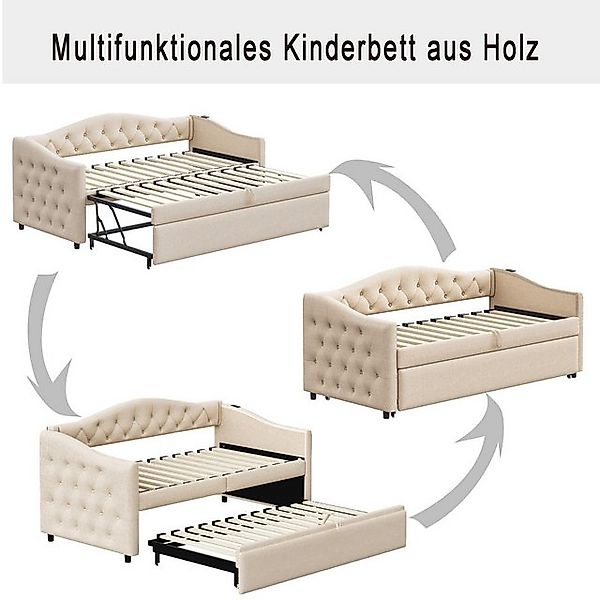 STILVORA Polsterbett 90×200 Schlafsofa mit Lattenrost,Bett-Gästebett ohne M günstig online kaufen