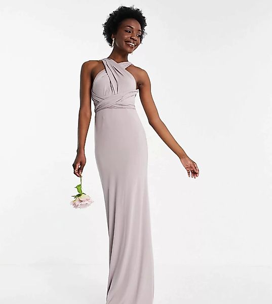 TFNC Tall – Bridesmaid – Maxikleid mit Multiway-Design in Hellgrau günstig online kaufen